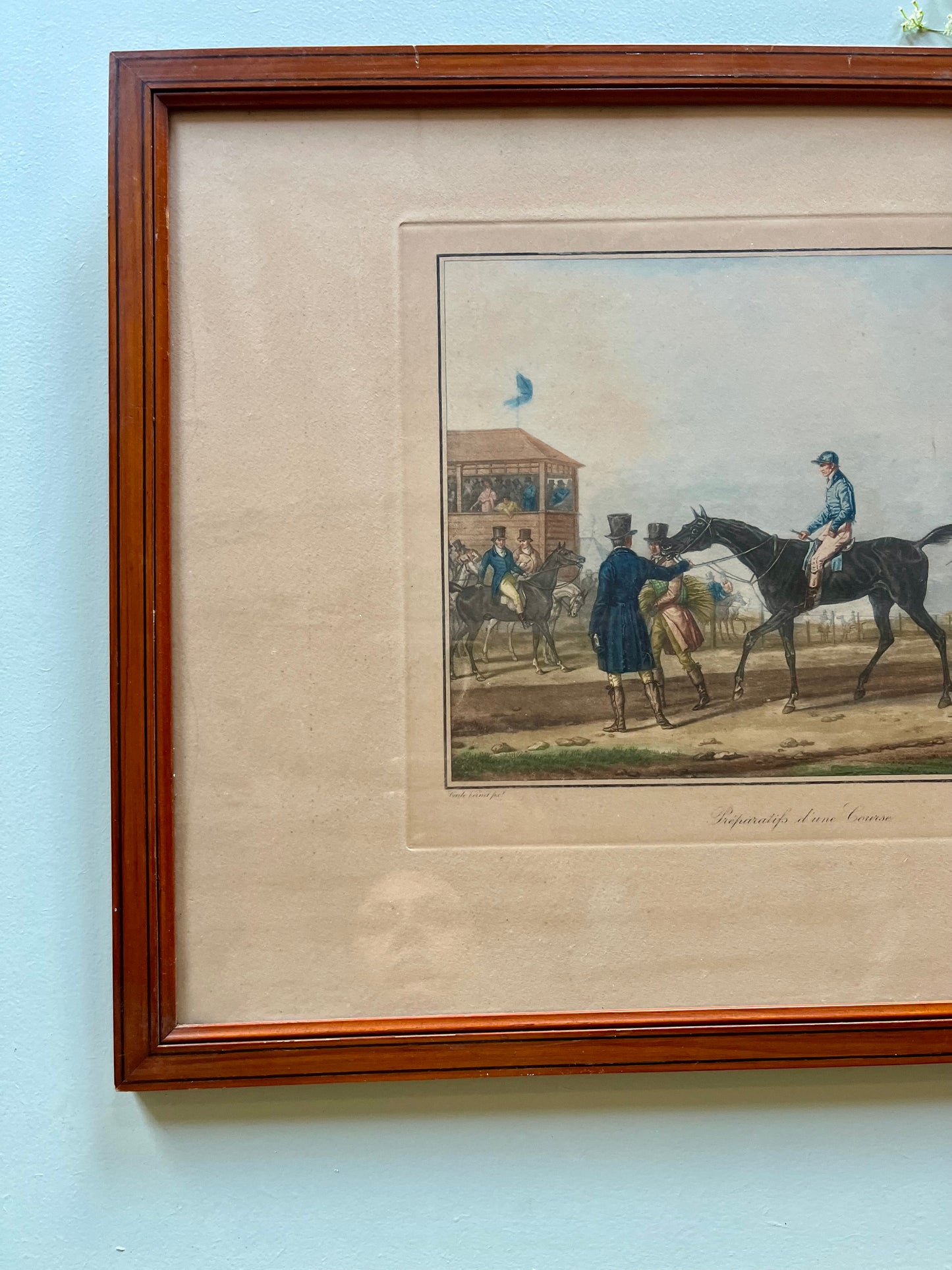Lithographie en couleur Carle Vernet - Debucourt - « Préparatifs d’une course »