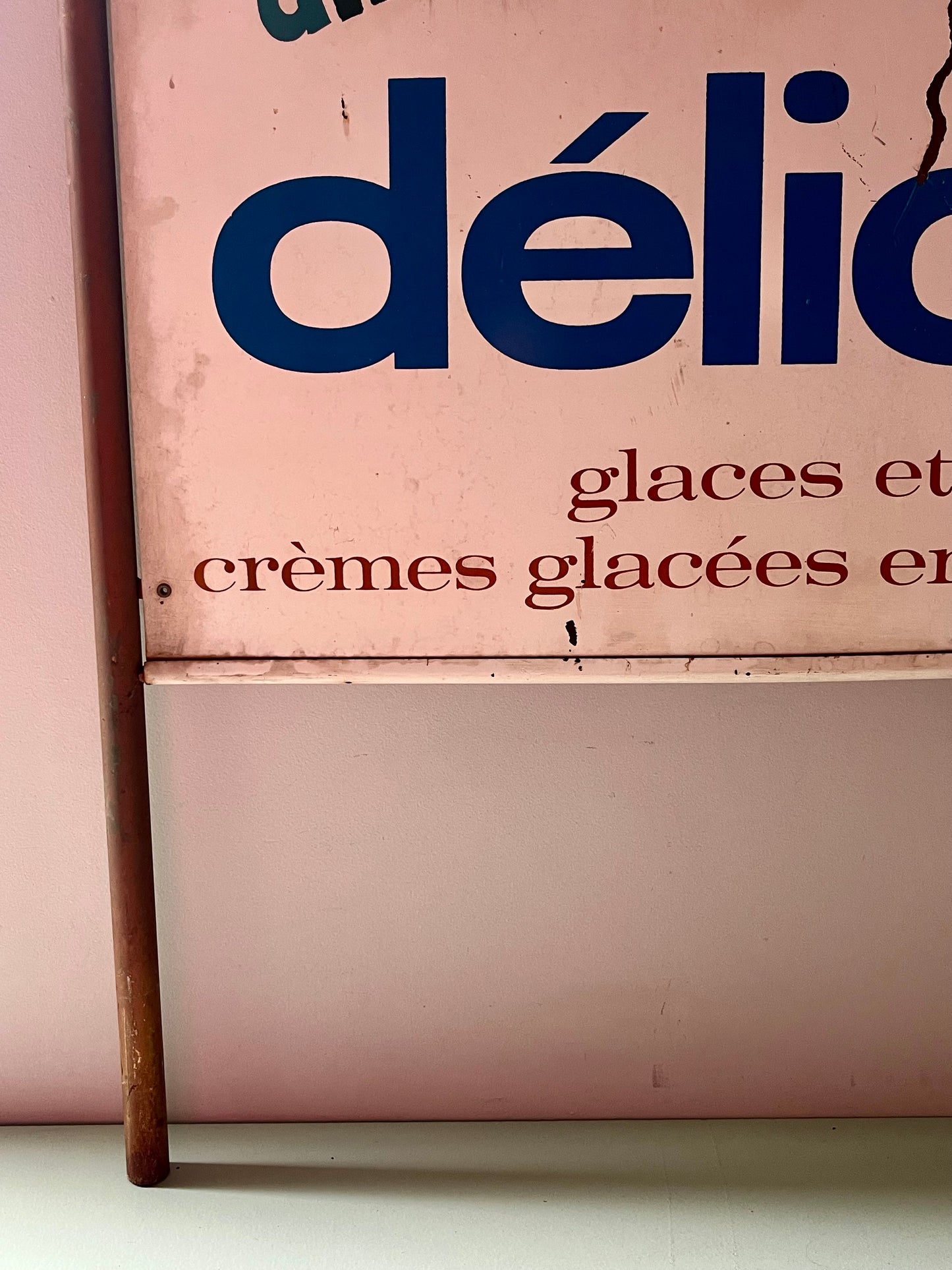 Plaque publicitaire glaces « Délico »