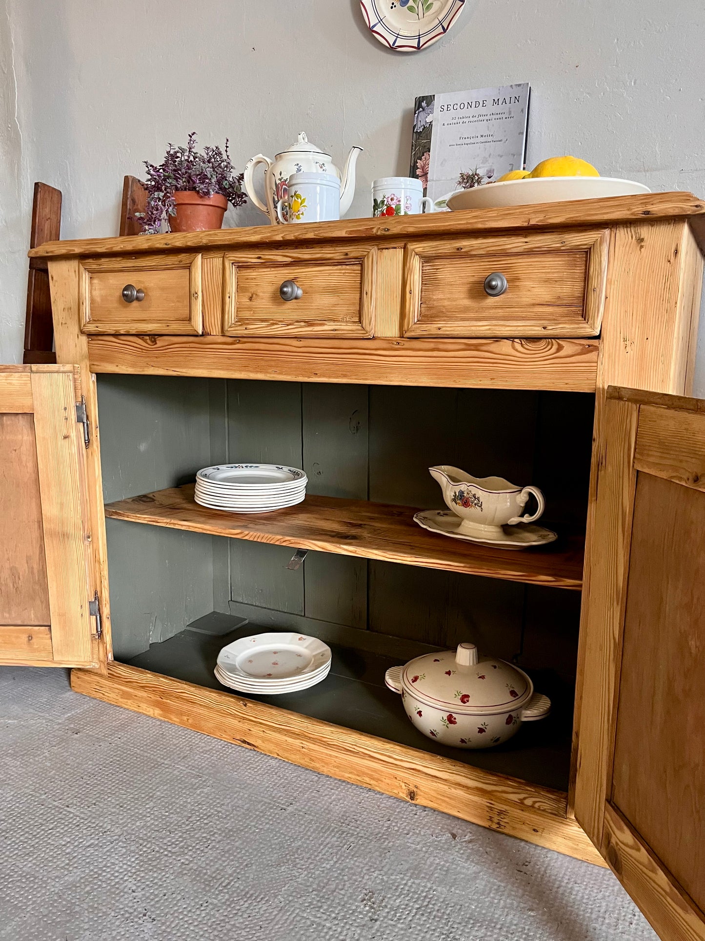 Buffet ancien en sapin 3 tiroirs  Meubles Patine
