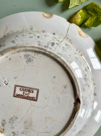 Assiette creuse Sarreguemines modèle Carmen  Vaisselle Patine