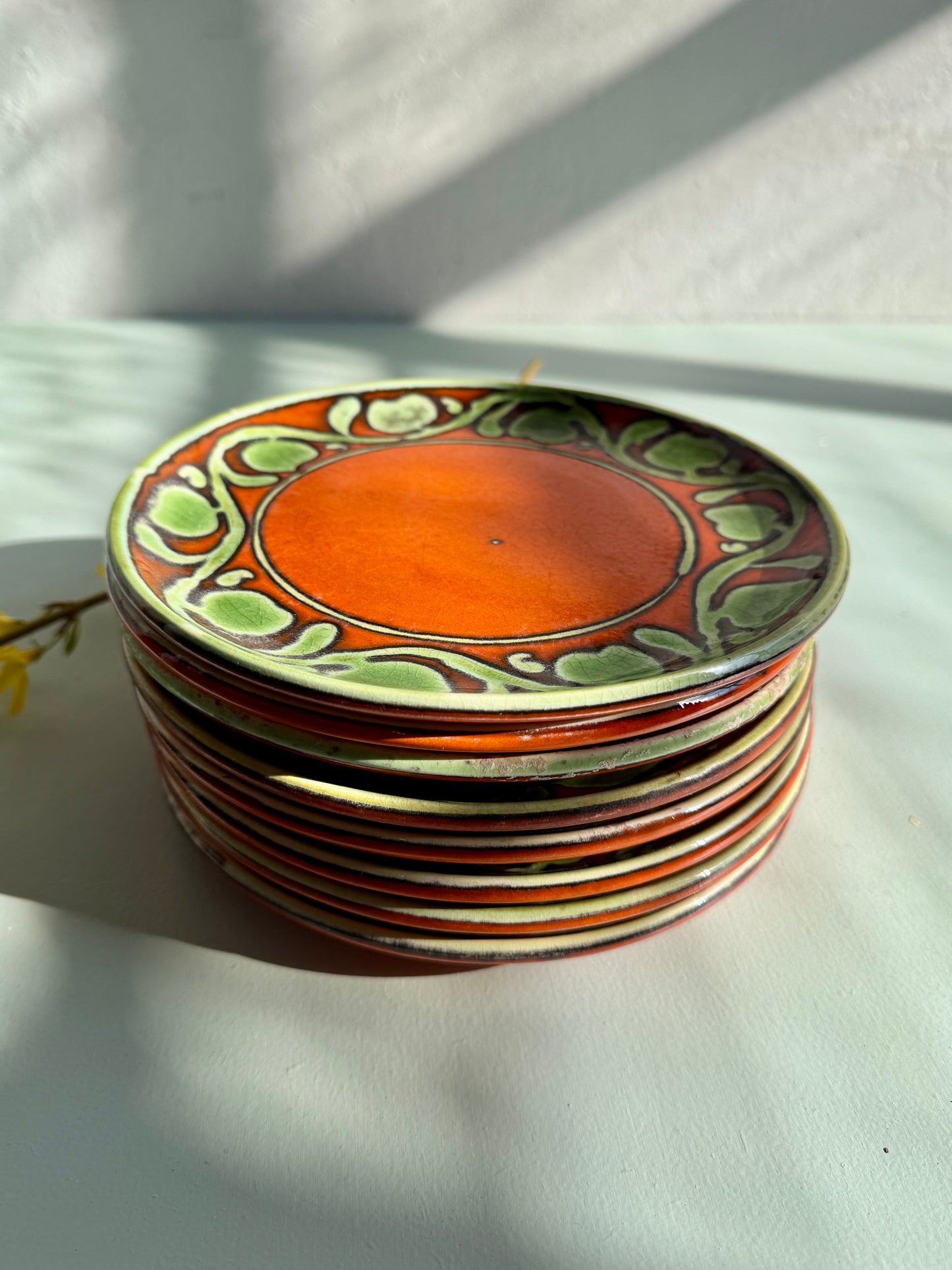 Assiettes à dessert Delphis de Poole Pottery - lot de 8
