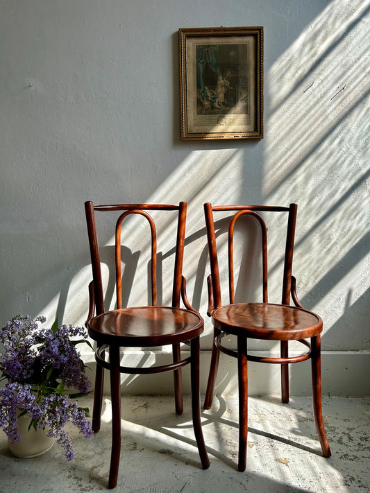 Chaise bistrot bois courbé - lot de 2