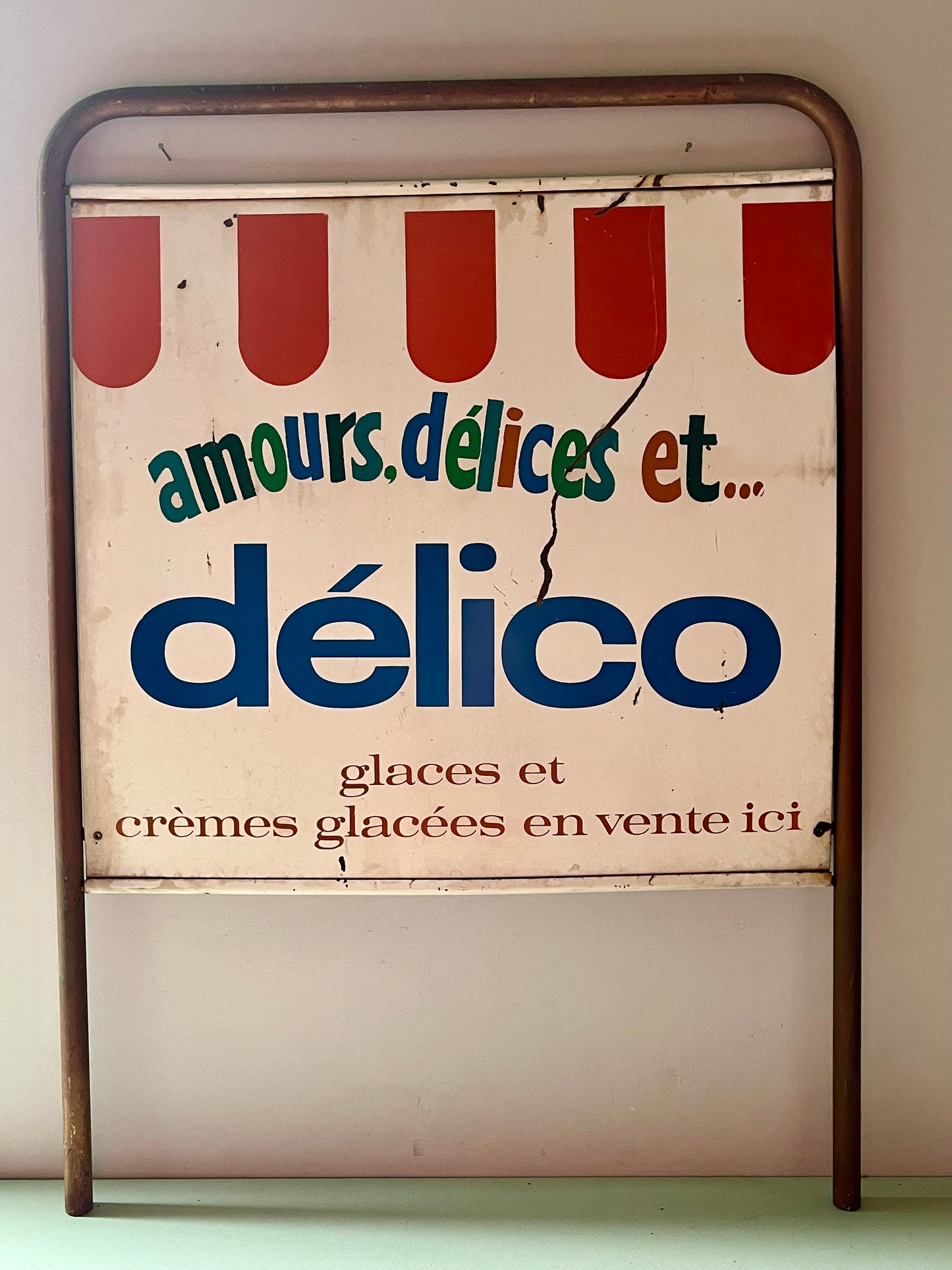 Plaque publicitaire glaces « Délico »