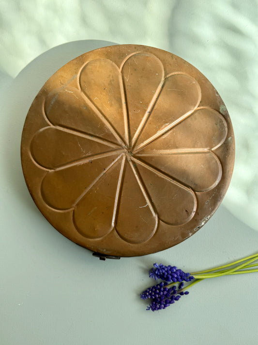 Moule à tarte en cuivre ancien avec anses