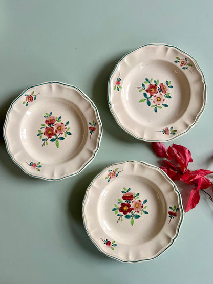 Assiettes creuses Sarreguemines modèle Amazone - lot de 3  Vaisselle Patine