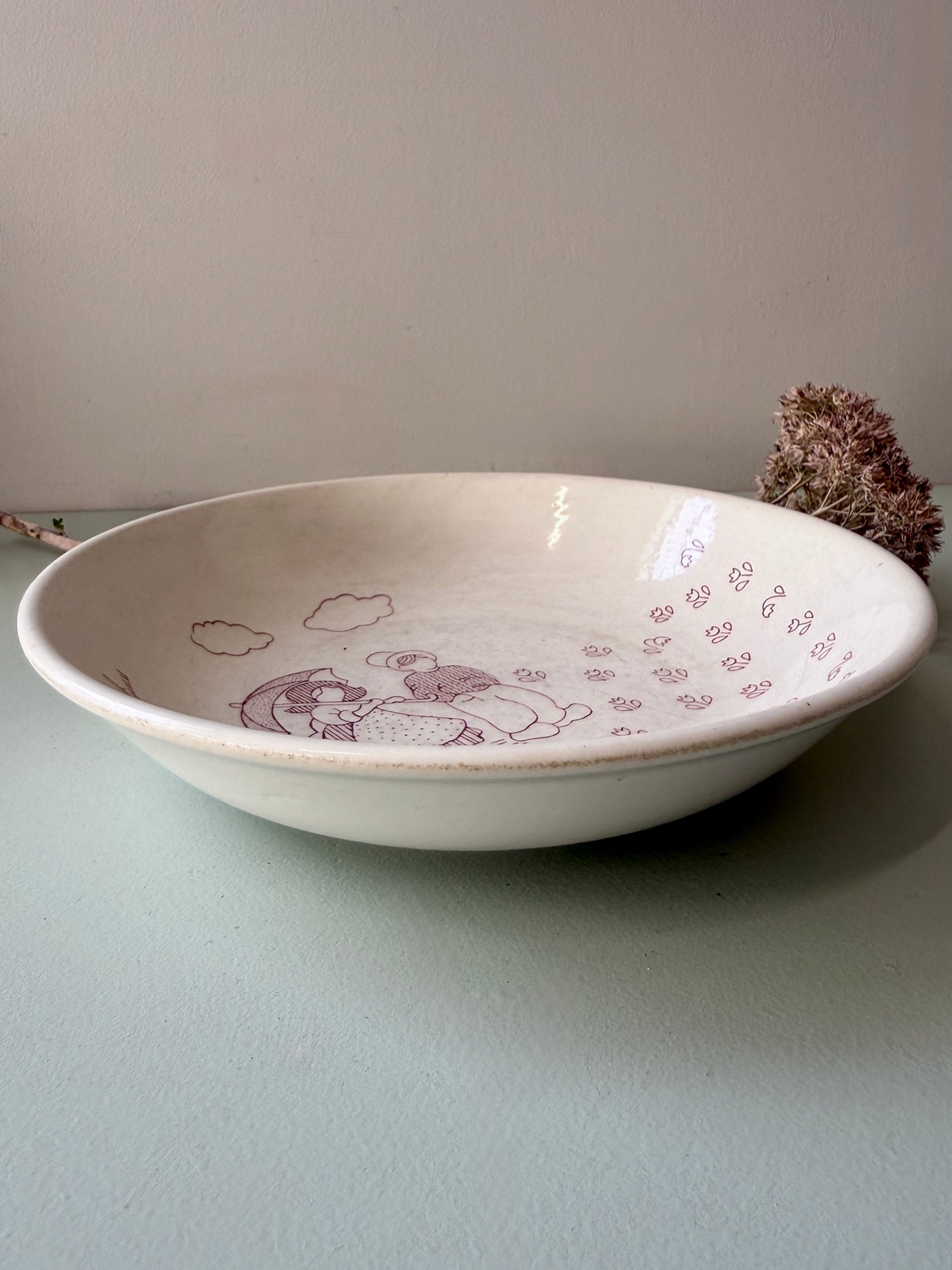 Assiette creuse paysage graphique