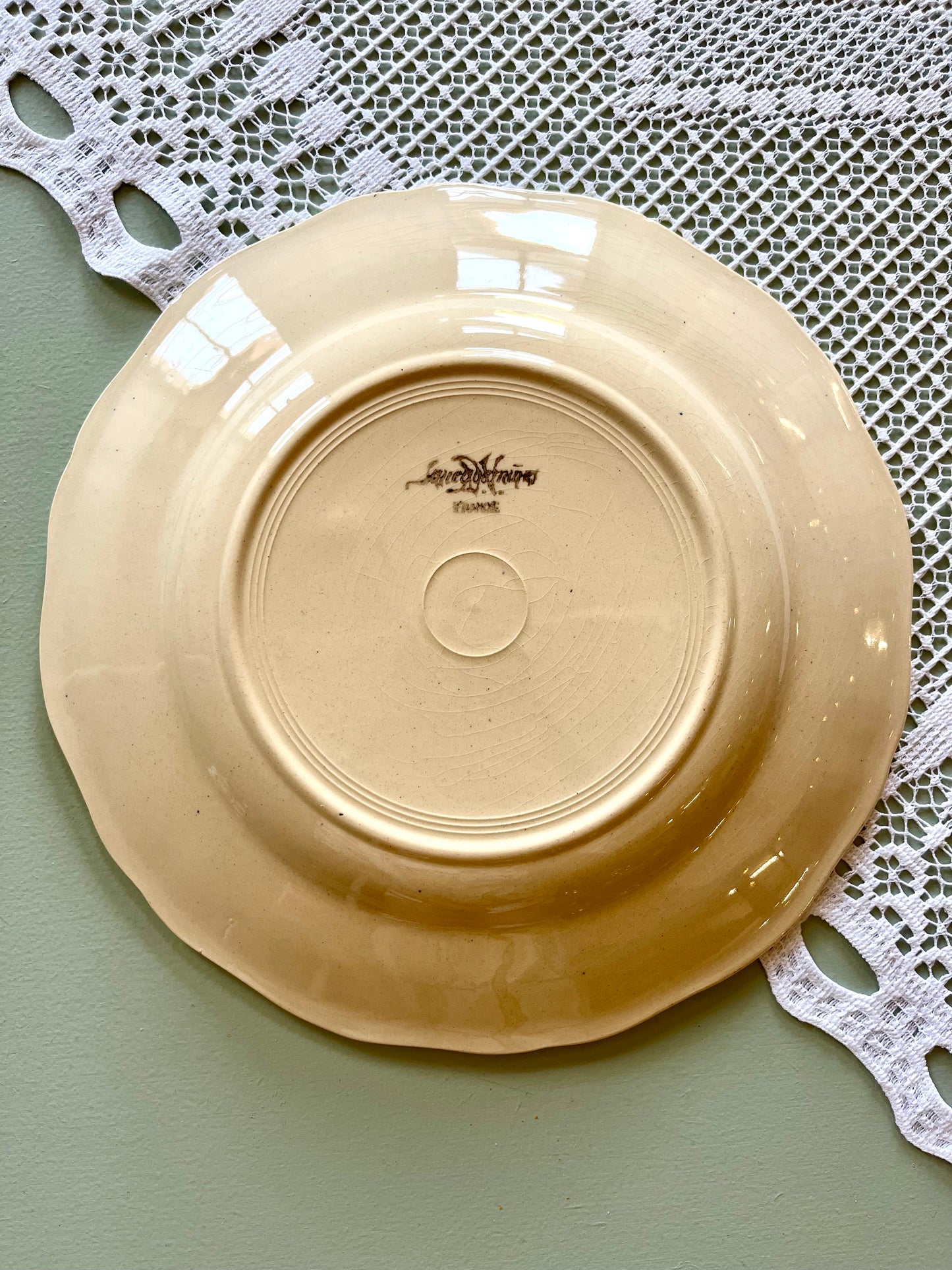Assiette plates crème Sarreguemines-lot de 6 - Patine