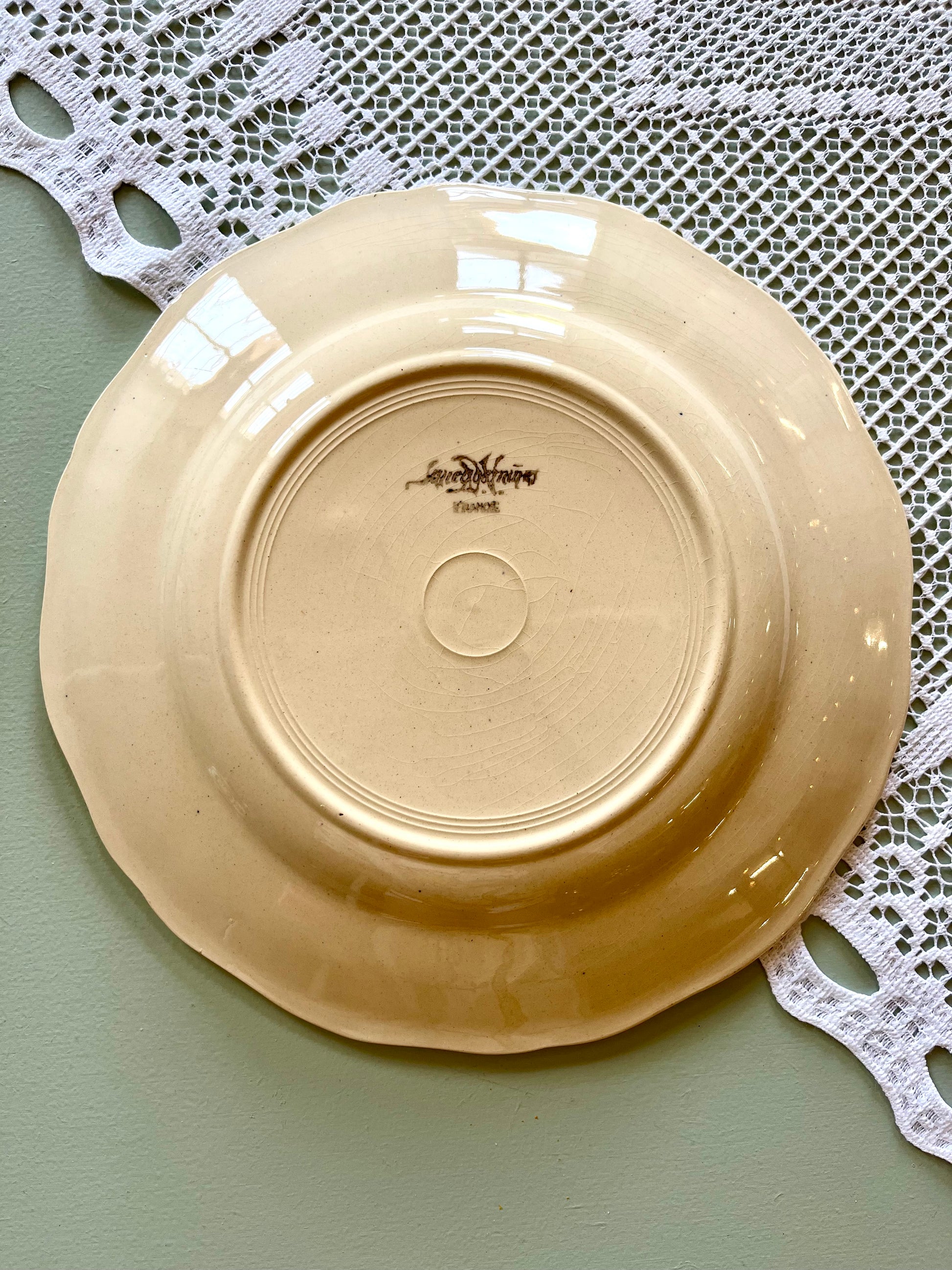 Assiette plates crème Sarreguemines-lot de 6 - Patine