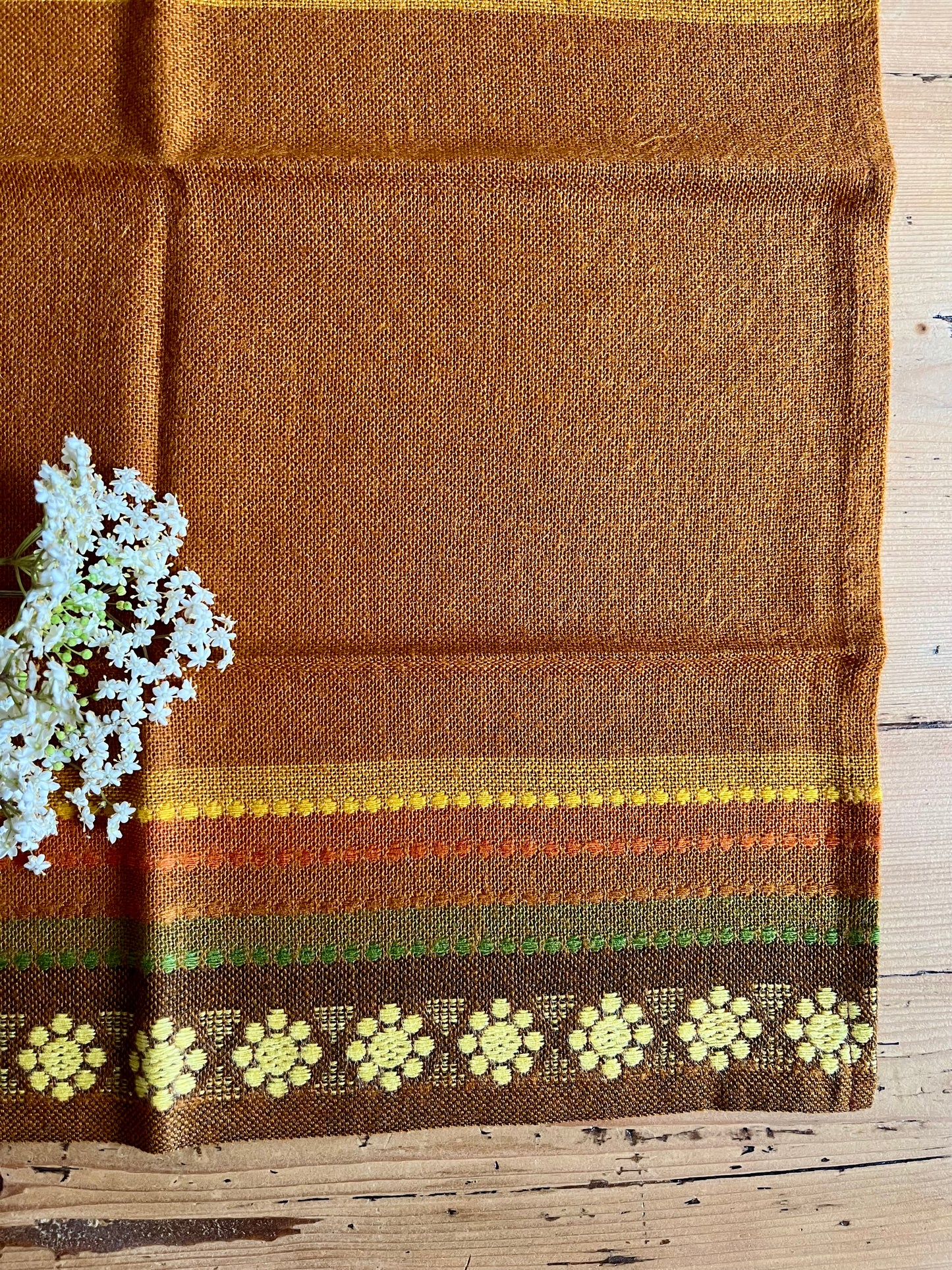 Lot de 9 serviettes jaunes vintage