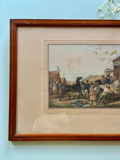 Lithographie en couleur Carle Vernet - Debucourt - « Les suites d’une course »