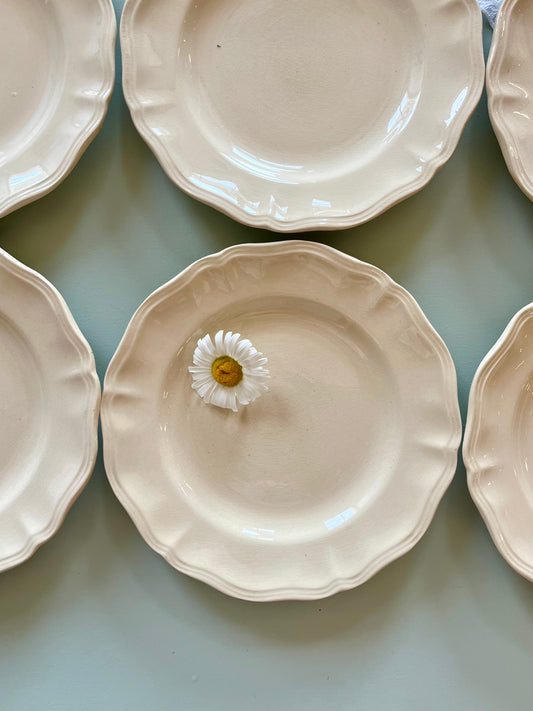 Assiette plates crème Sarreguemines-lot de 6