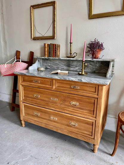 Commode plateau en marbre gris  Meubles Patine