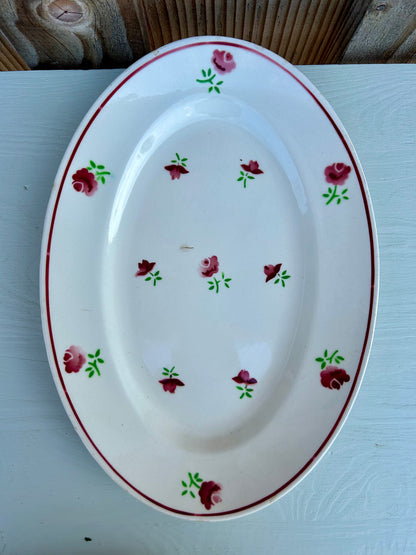 Plat oval fleuri Badonviller