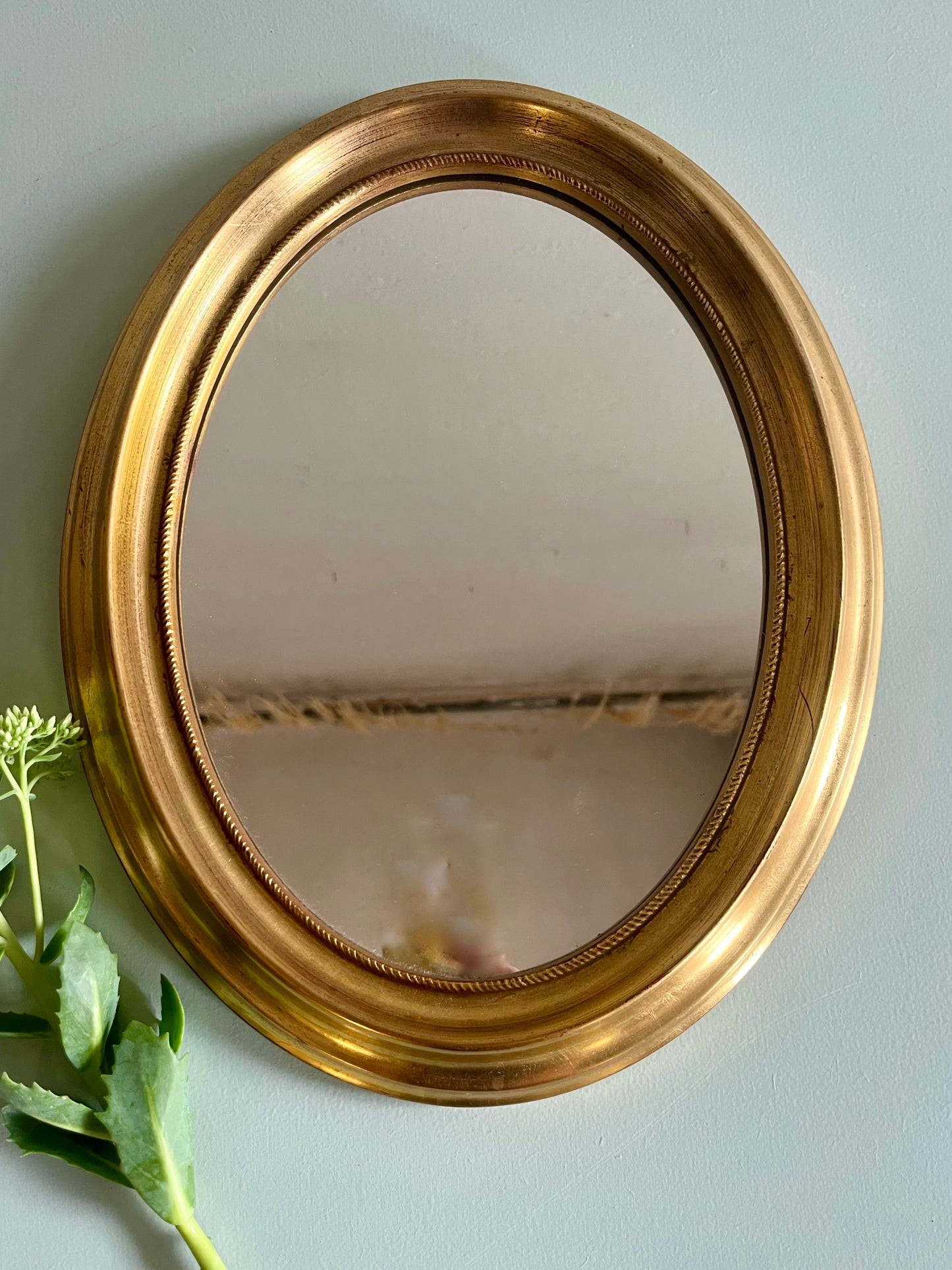 Miroir ovale vintage doré  Décoration Patine