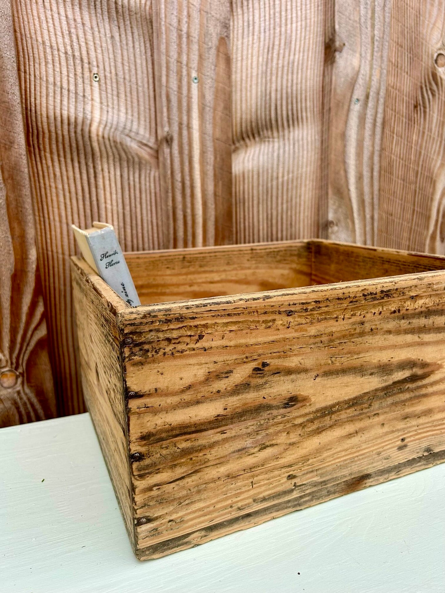 Caisse en bois vintage   Patine