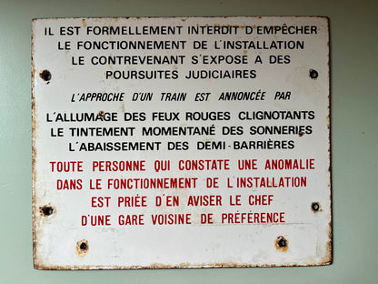 Plaque émaillée ancienne sncf