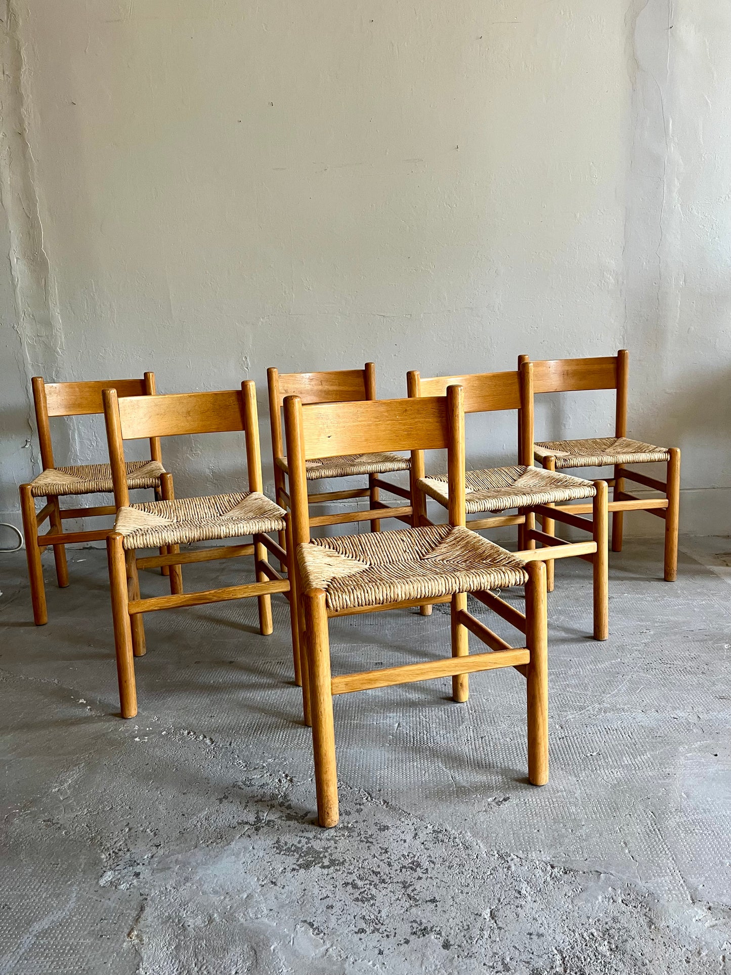 Lot de 6 chaises Johan van Heuvel pour Ad Vorm - Patine