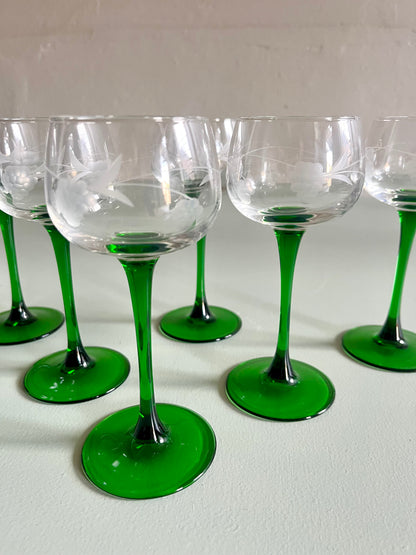 Verres à vin blanc alsaciens gravés  Vaisselle Patine