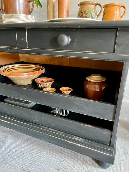 Buffet patiné noir ancien  Meubles Patine