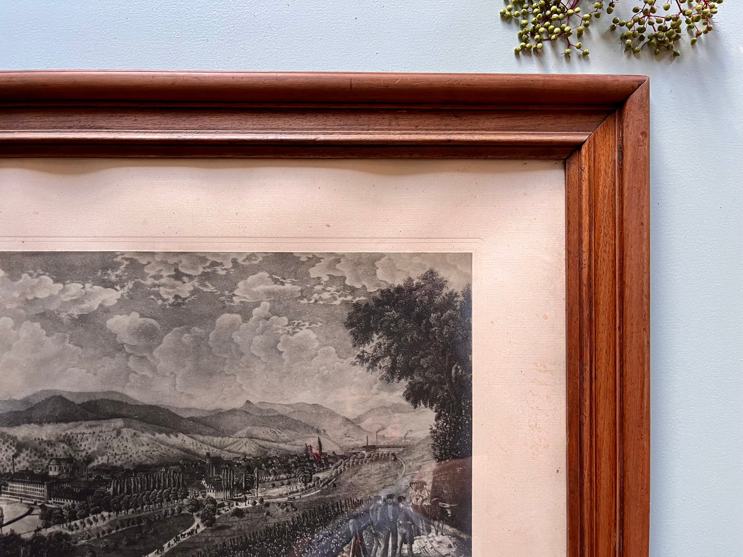 Gravure sous carde « vue générale de Guebwiller »   Patine