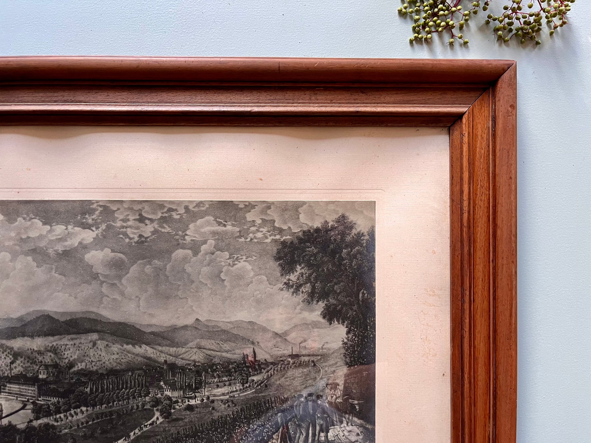 Gravure sous carde « vue générale de Guebwiller »   Patine