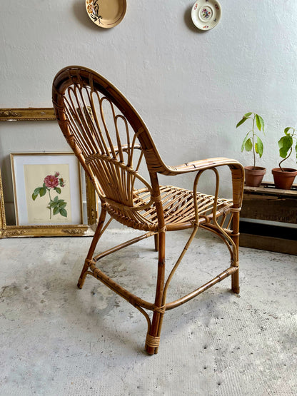 Fauteuil vintage en rotin style bohème