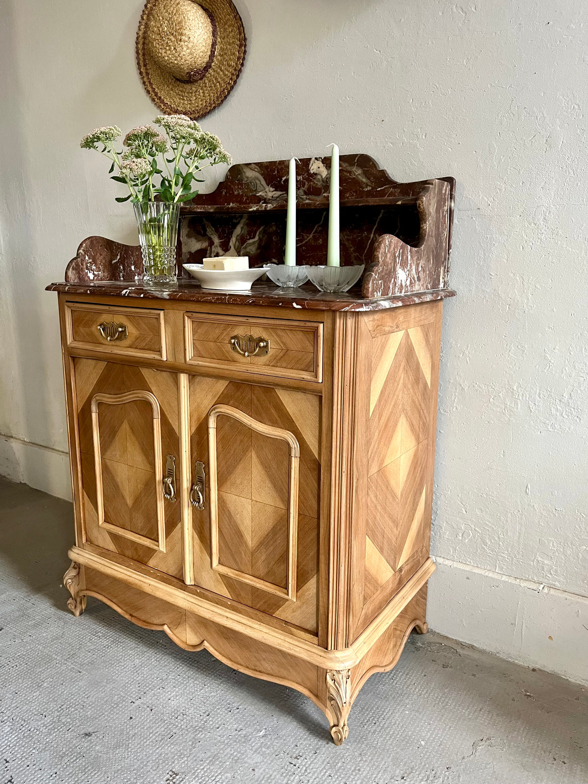 Meuble de toilette plateau marbre  Meubles Patine