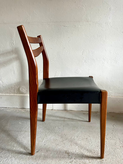 Chaises scandinaves teck et Skaï-lot de 6   Patine