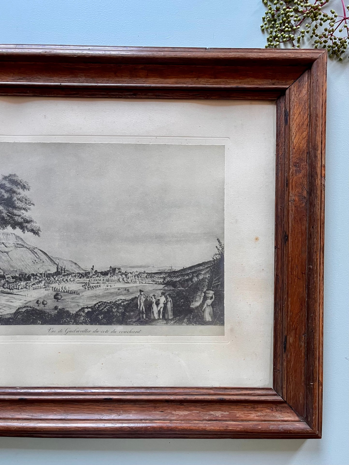 Gravure sous cadre « vue de Guebwiller »  Décoration Patine