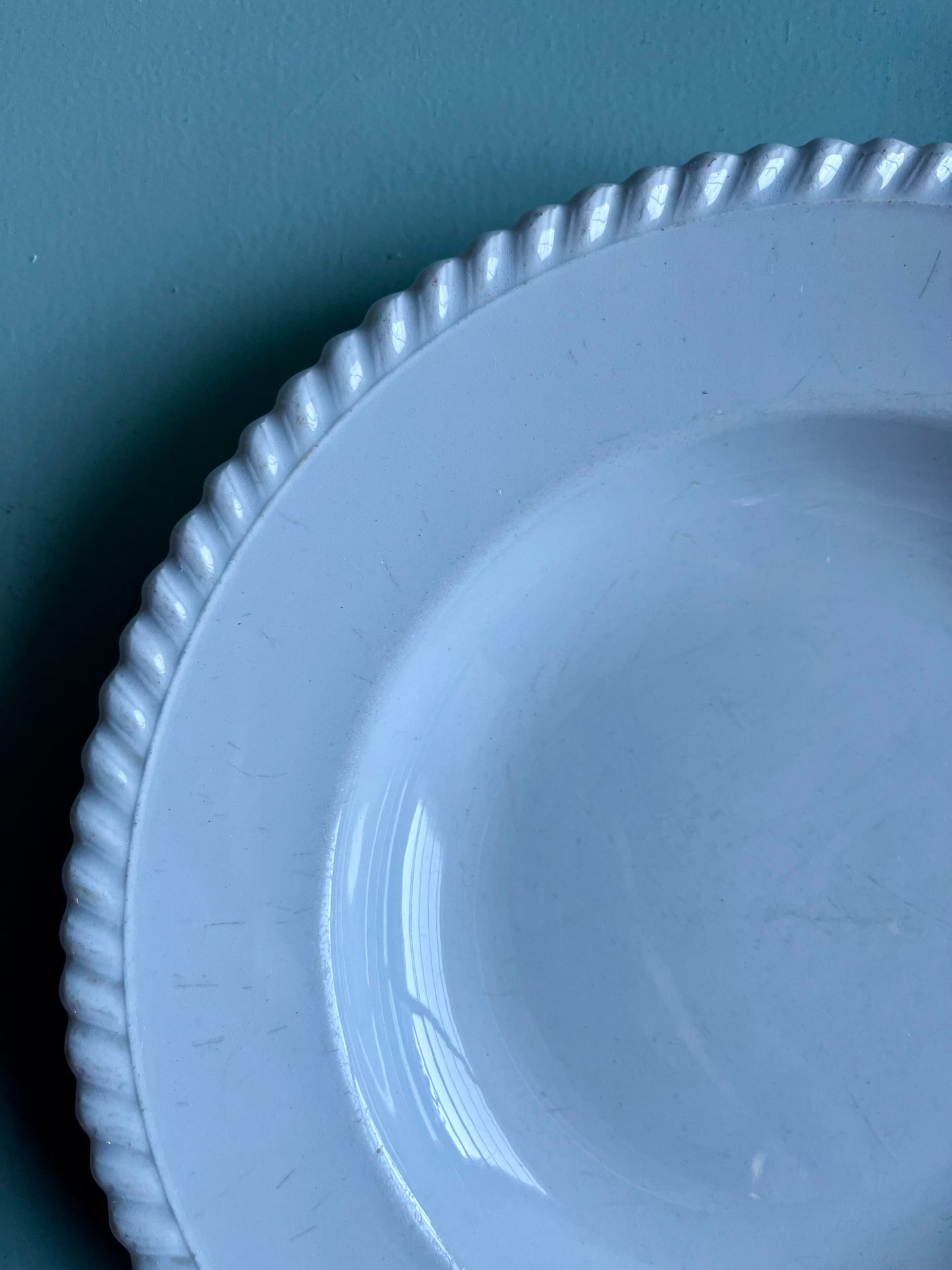Assiettes creuses en faïence blanche-lot de 2