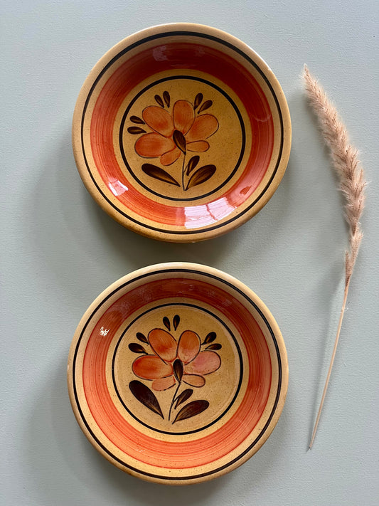 Assiettes en céramique motif fleur  Vaisselle Patine