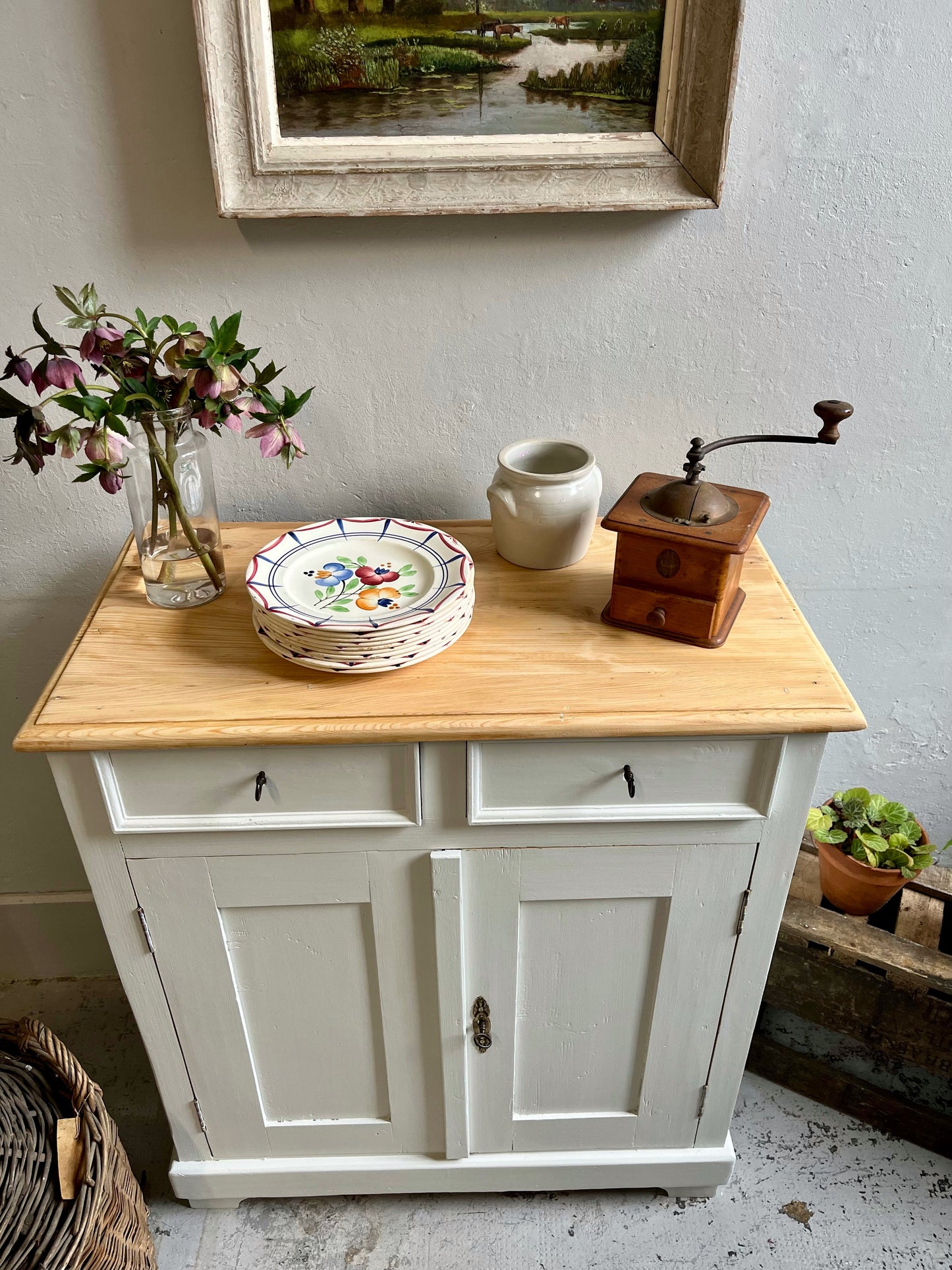 Buffet parisien ancien bois et gris