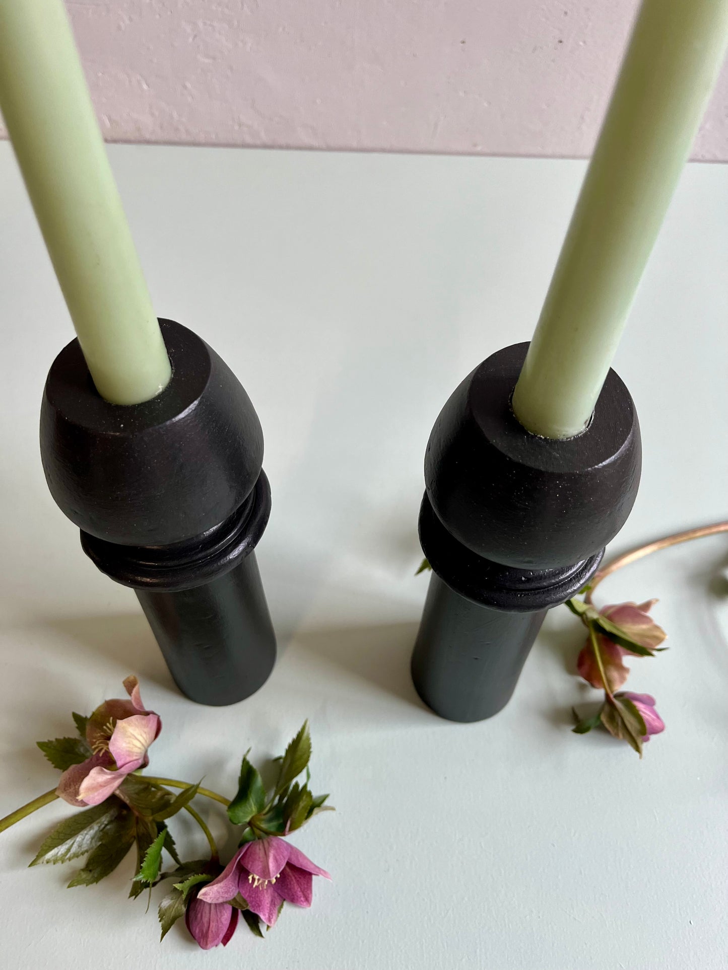 Bougeoir en bois tourné grand modèle