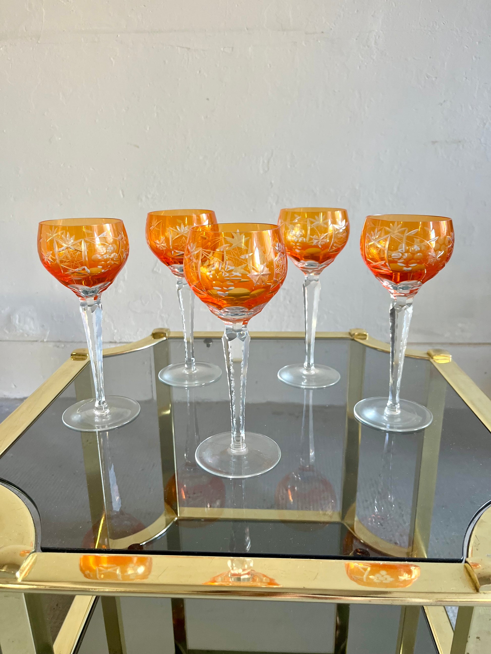 Verres à vin Römer orange en cristal taillé – lot de 5  Vaisselle Patine