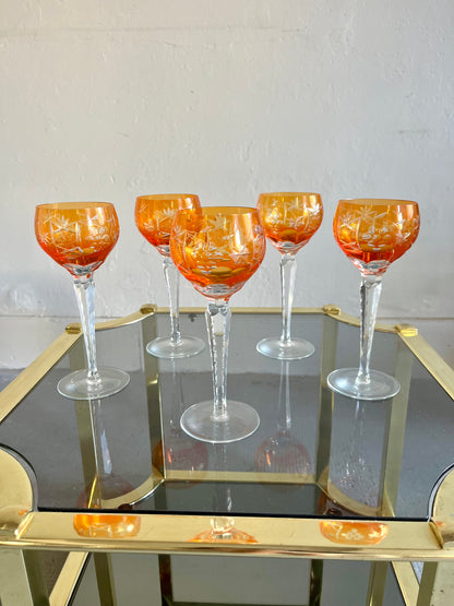 Verres à vin Römer orange en cristal taillé – lot de 5  Vaisselle Patine