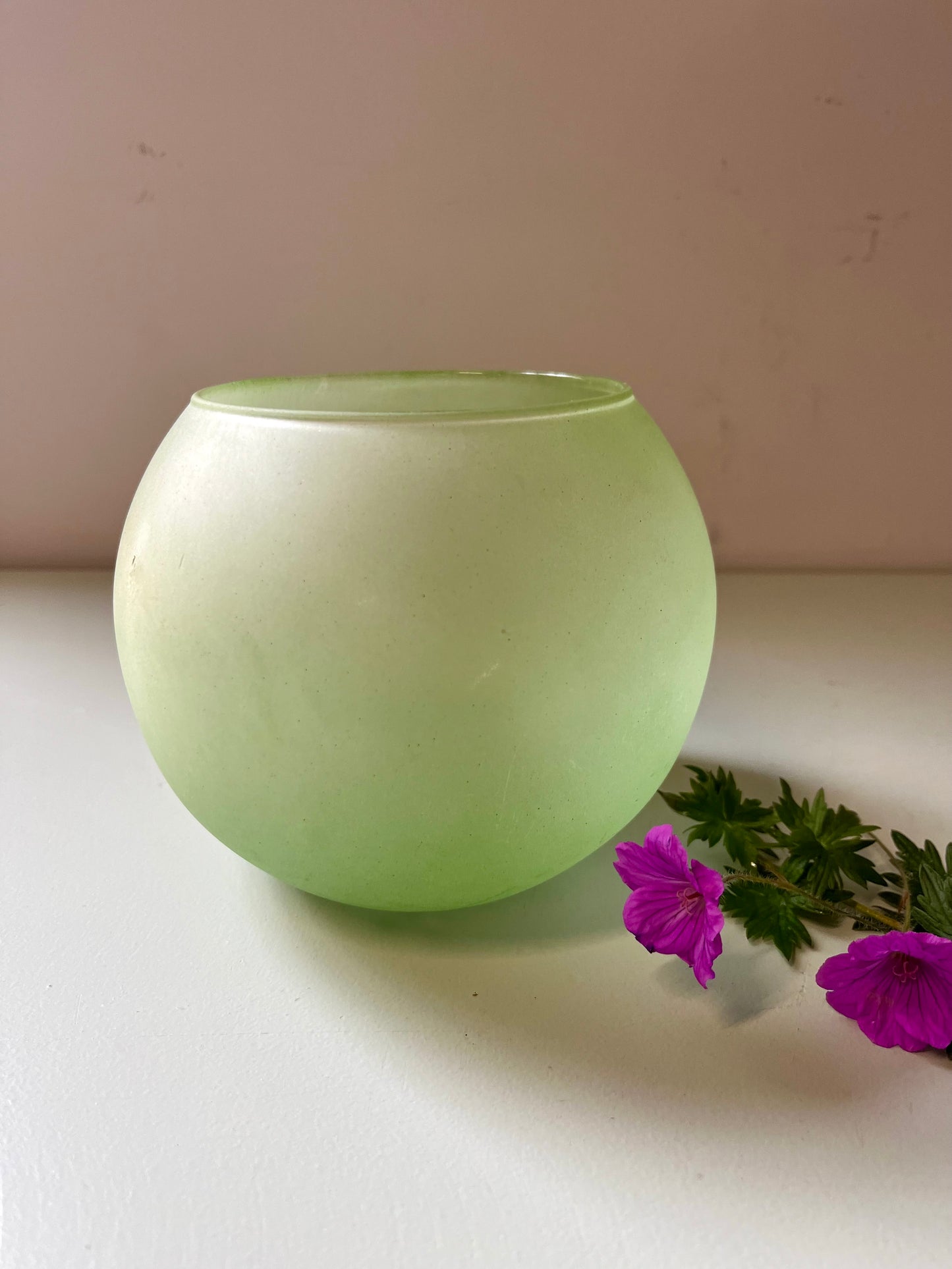 Vase boule vert vintage  Décoration Patine