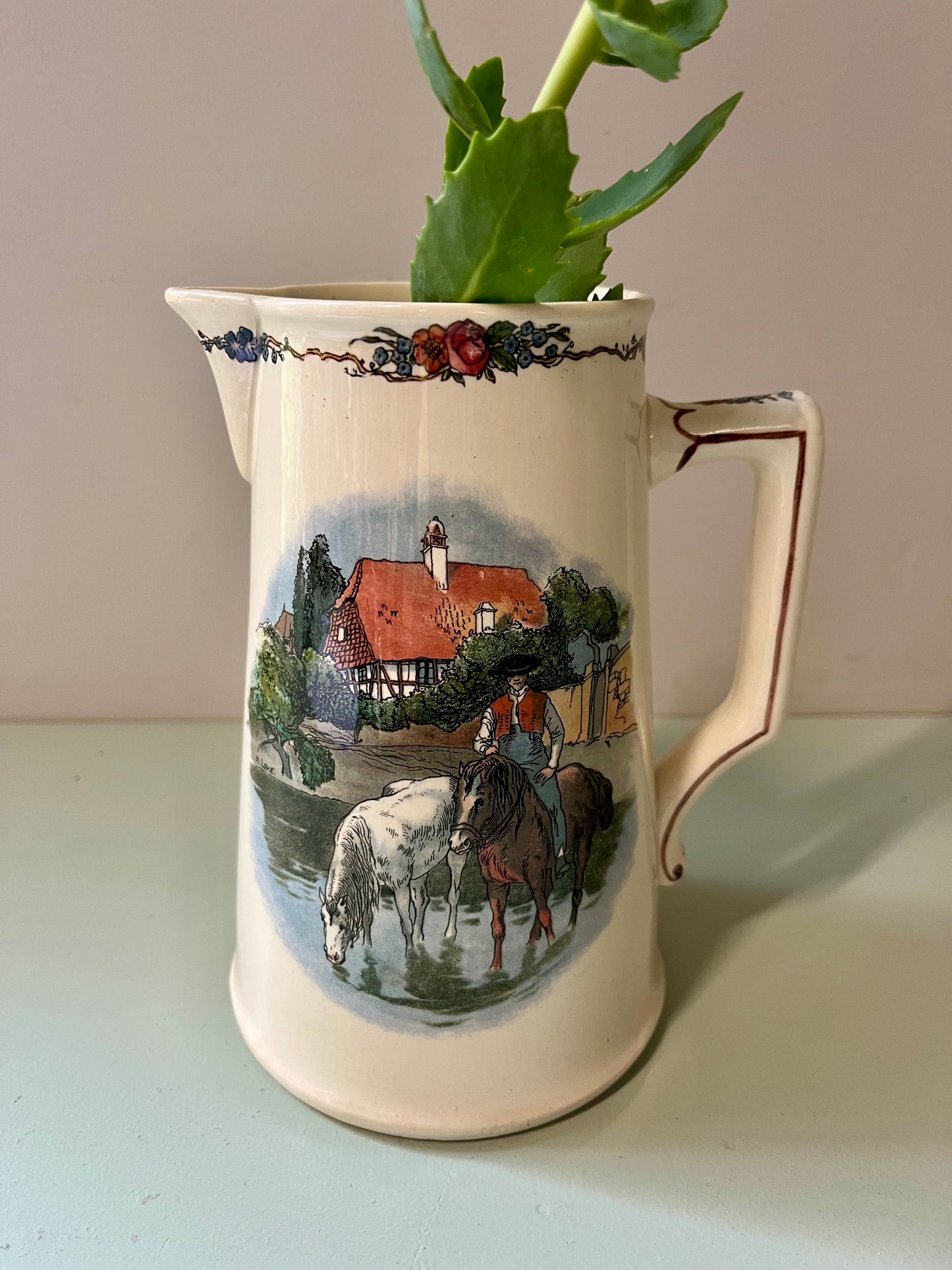 Pichet Sarreguemines ancien Obernai  Vaisselle Patine