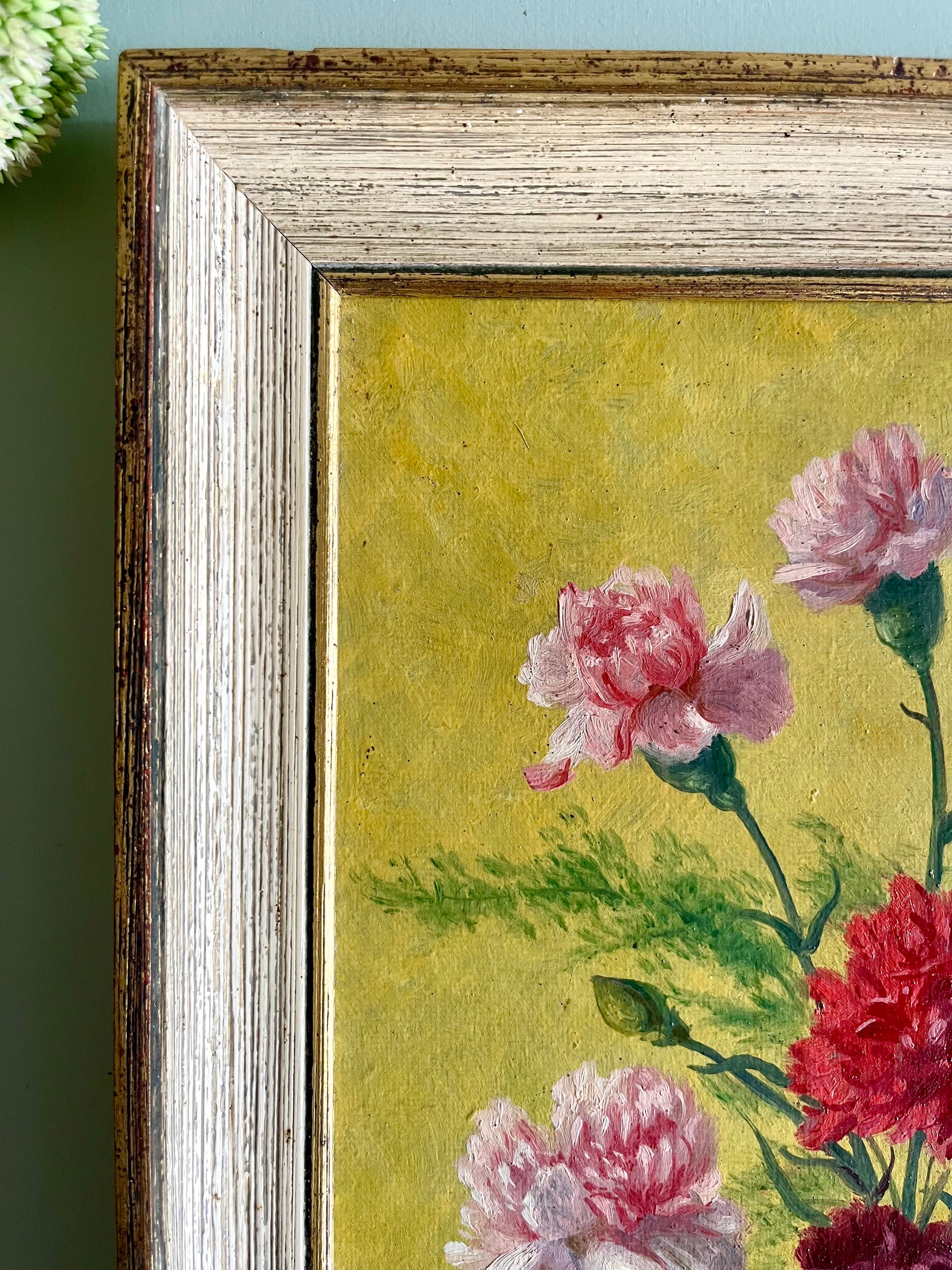Tableau ancien bouquet de fleurs – Auguste Gerthoffert  Décoration Patine