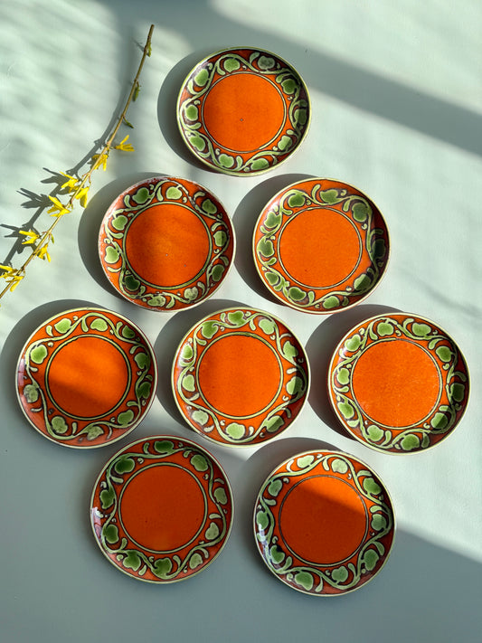 Assiettes à dessert Delphis de Poole Pottery - lot de 8