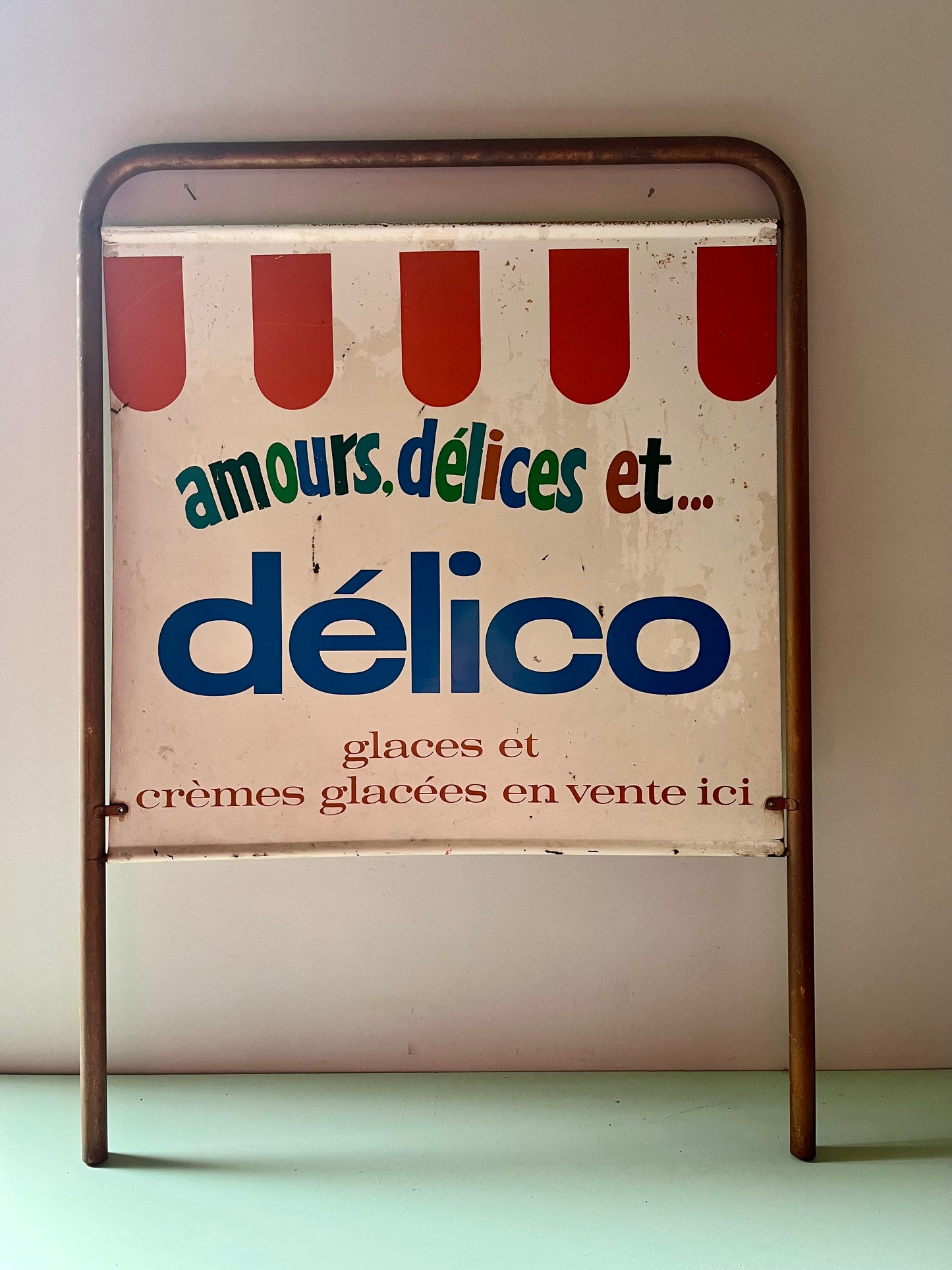 Plaque publicitaire glaces « Délico »