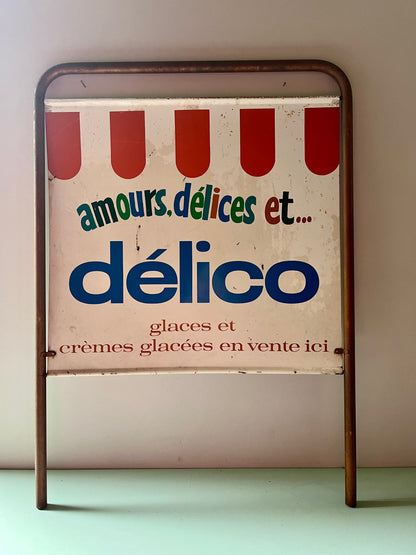 Plaque publicitaire glaces « Délico »