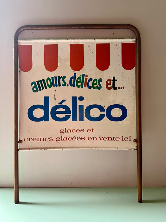 Plaque publicitaire glaces « Délico »