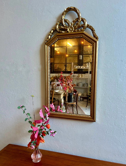 Miroir doré - cadre en métal  Décoration Patine