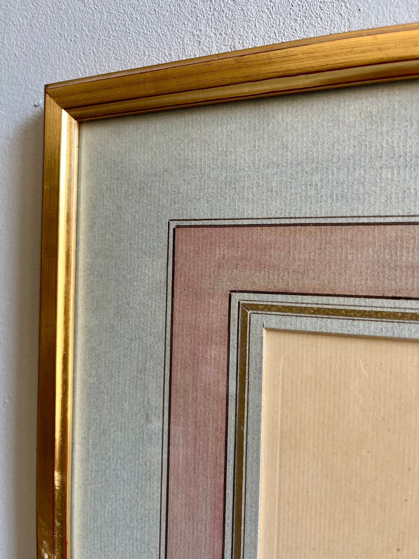 Tableau-lithographie rose jaune