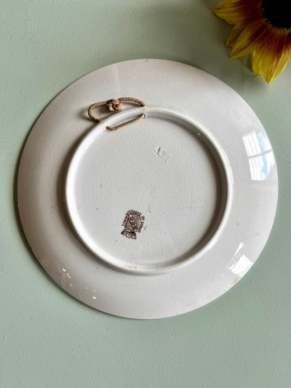 Assiette parlante Sarreguemines – Histoire d'un crime  Vaisselle Patine