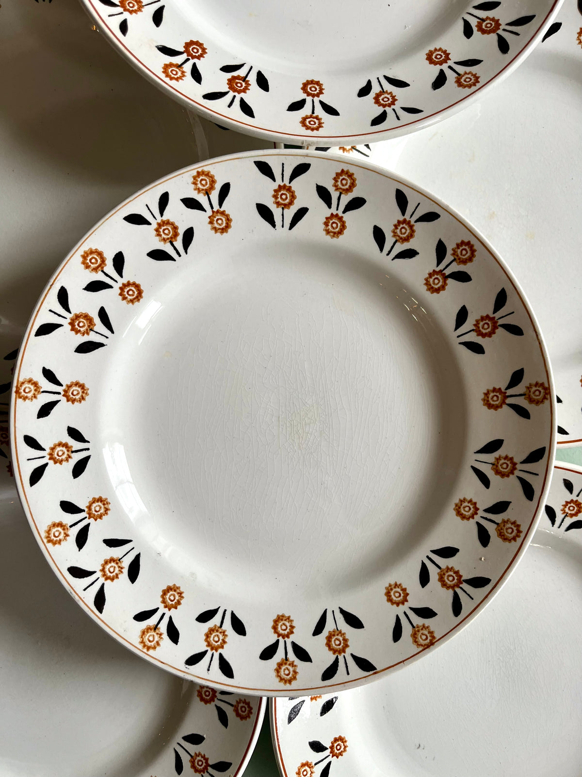 Assiettes plates anciennes Saint-Amand modèle Vannes – Lot de 6  Vaisselle Patine