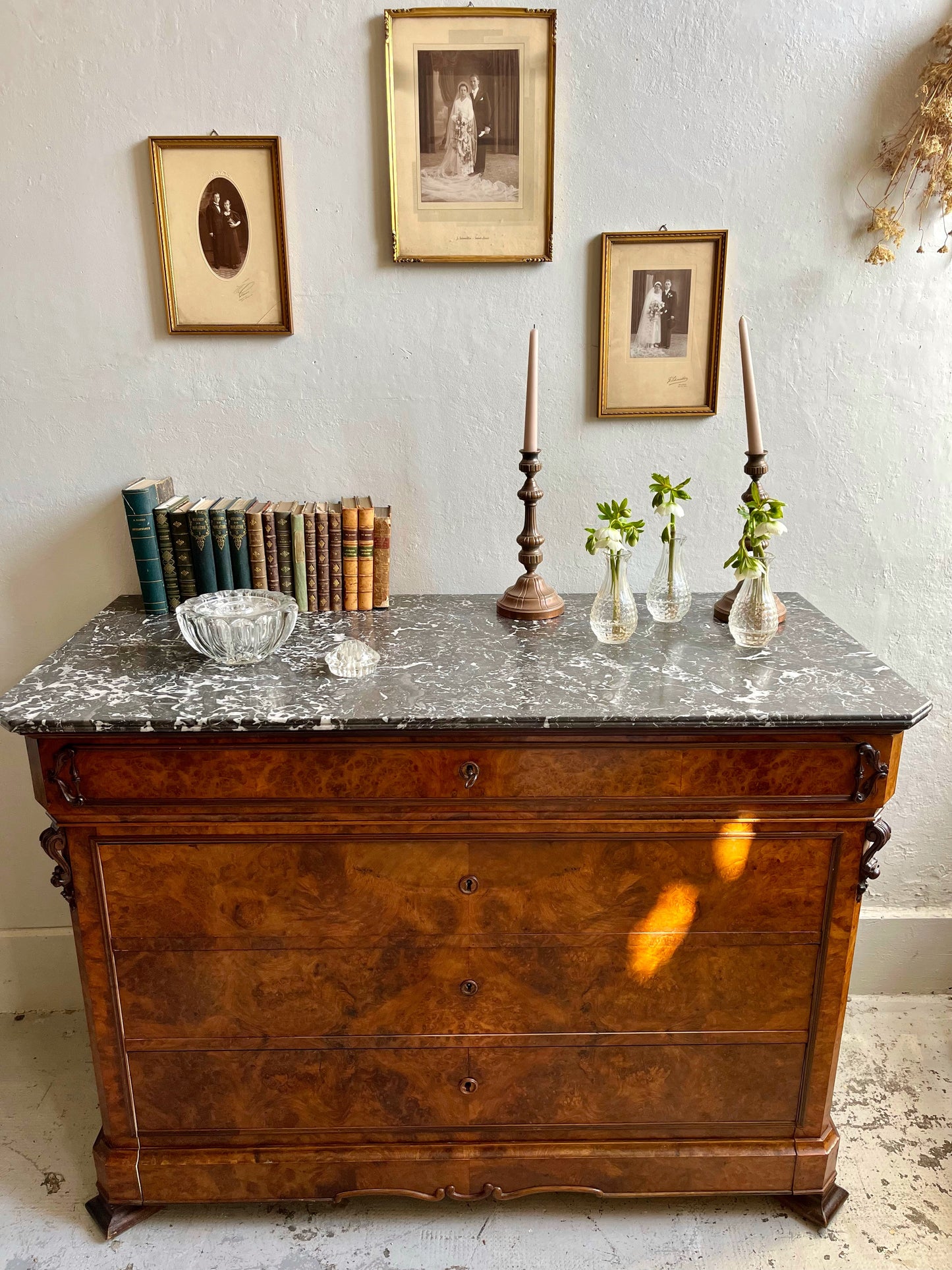 Commode marbre et bois