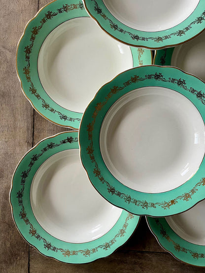 Assiettes creuses turquoises - lot de 8