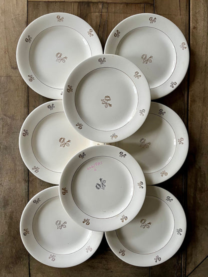 8 assiettes en céramique blanches