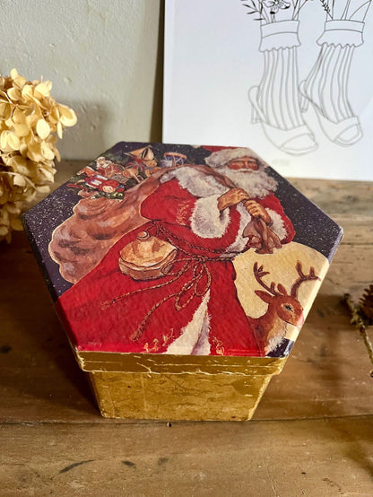 Boîte vintage pere Noël